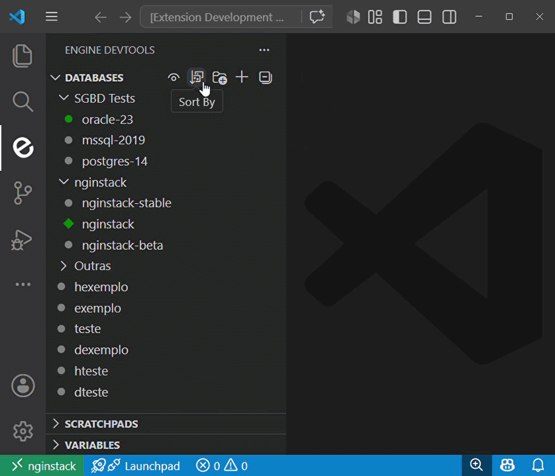 Sort databases